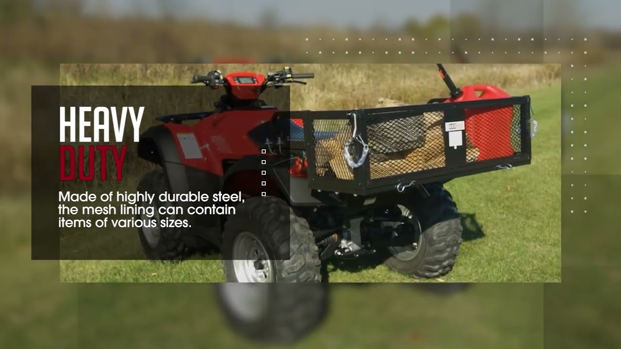 Black Widow Steel ATV Rear Rack Drop Basket with Tailgate