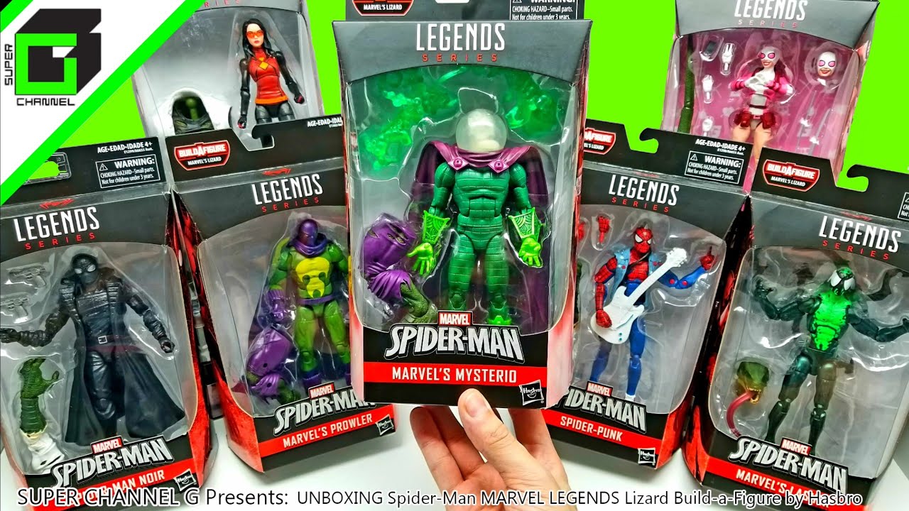 UNBOXING Marvel Legends SPIDER-MAN Lizard Build a Figure Complete set by Hasbro!