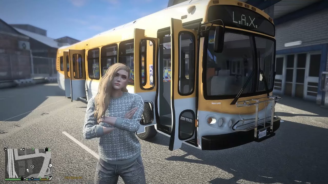 Gta 5 Let's Go To Work As A Female LAX Bus Driver - Downtown To Airport #gta #gta5 #gtareallifemod
