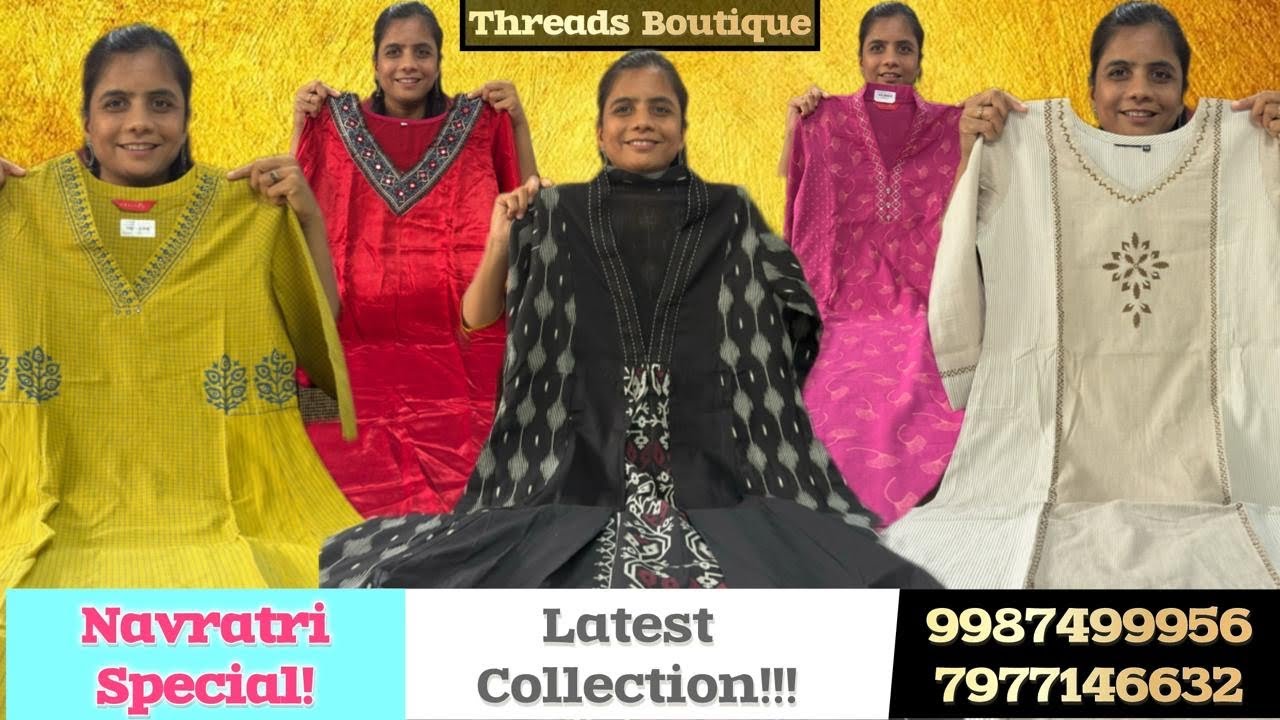 Navratri  Special  kurties , designer kurties only at Threads Boutique by Poonam 