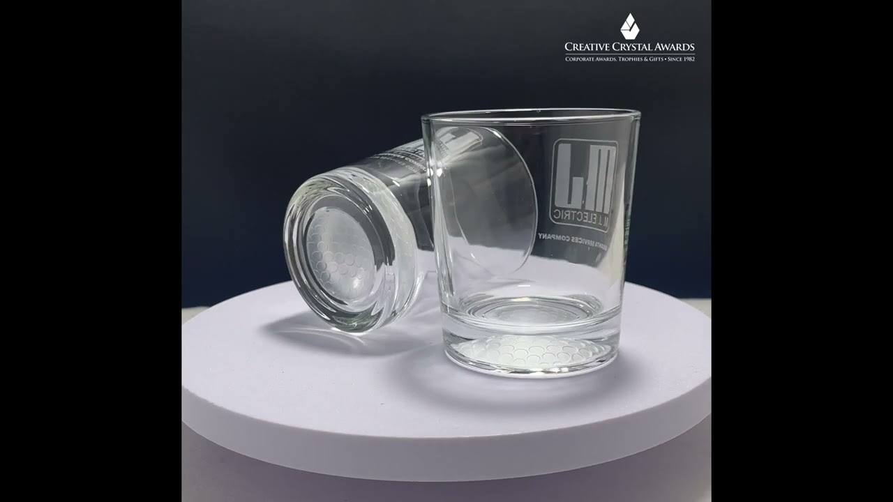 Engraved Crystal Golf Ball Whiskey Glasses | Golf Gifts for Golfers | Golf Crystal Whiskey Tumbler