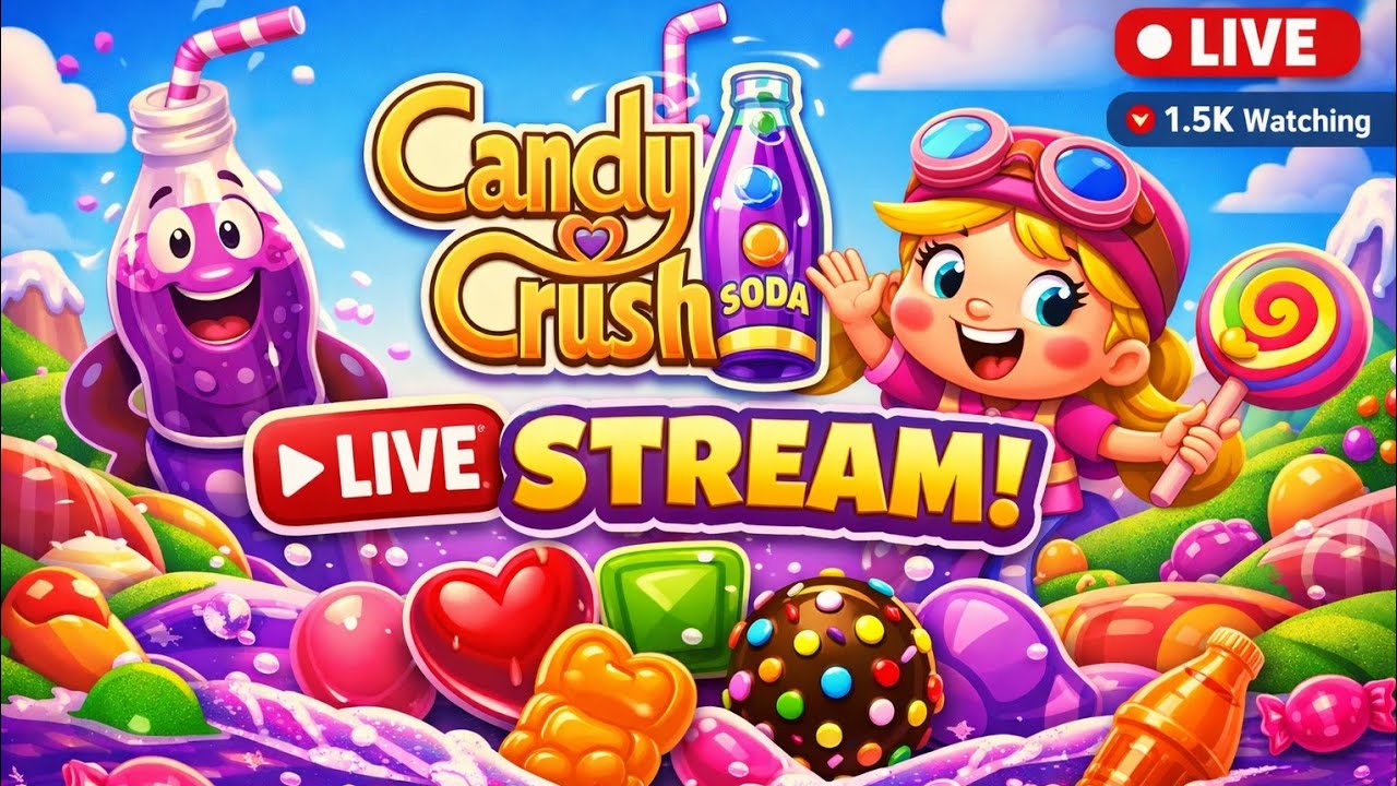 Live stream 🍭#CandyCrushSoda#CandyCrushSodaSaga#CandyCrushLive#MobileGaming#PuzzleGame#GamingLive