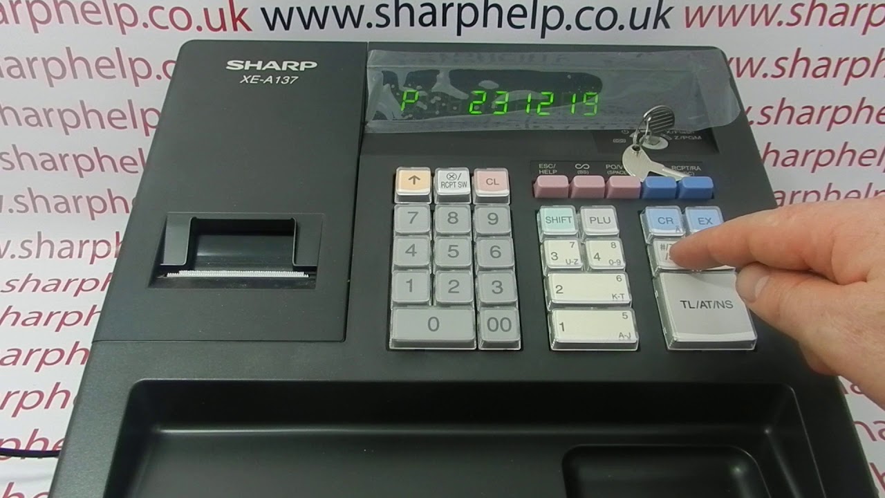 Как запрограммировать дату и время на кассовых аппаратах Sharp XE-A137 / XE-A147