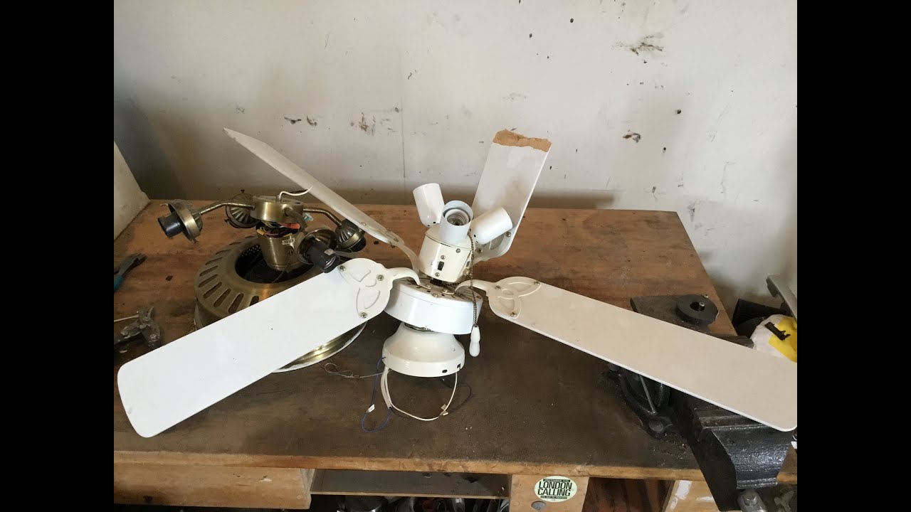 Scrapping a ceiling fan for copper. I used to pass these up!!! Oops!