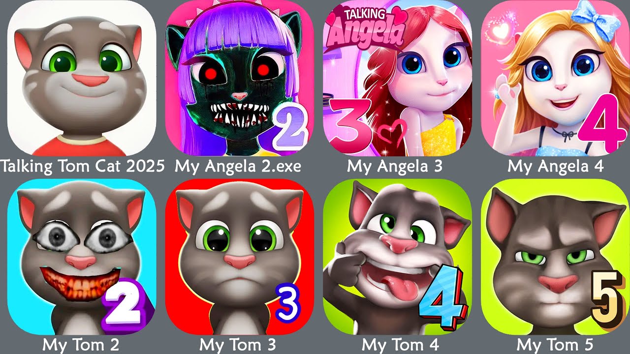 Talking Tom Cat 2025(New Secrets Revealed),My Angela 2.exe,My Angela 3,My Angela 4,My Tom 2+3+4+5