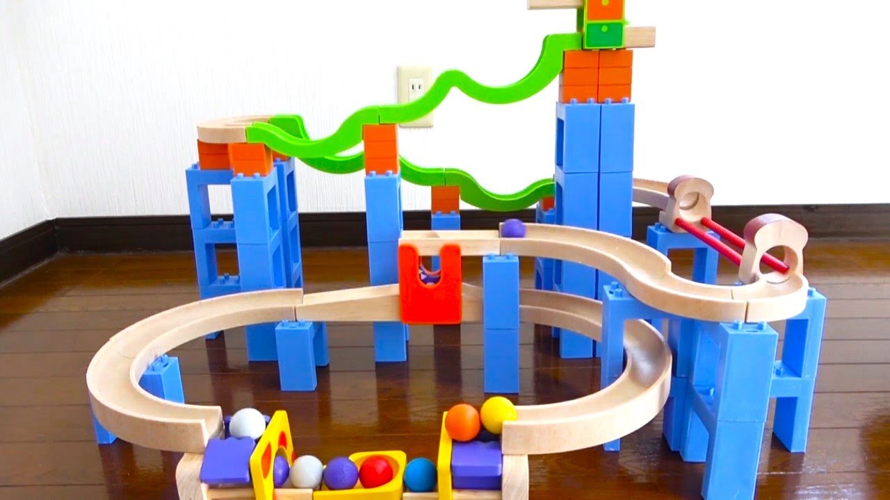 Marble Run Race☆TrixTrack Wavy Slope & Wooden Staircase Course - Summary Video 45min