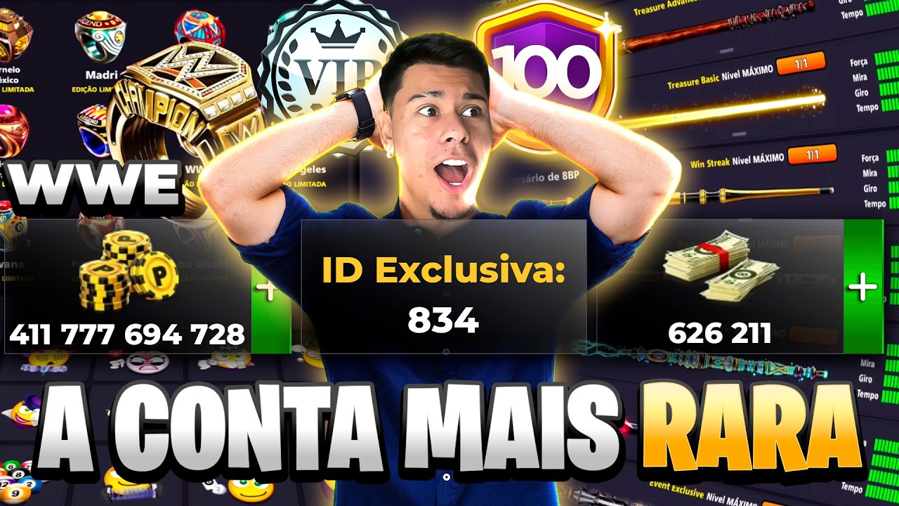 ENTREI NA CONTA MAIS RARA DO BRASIL 😱 ANEL WWE, 3 DÍGITOS, 411 BILHÕES E 626 MIL NOTAS