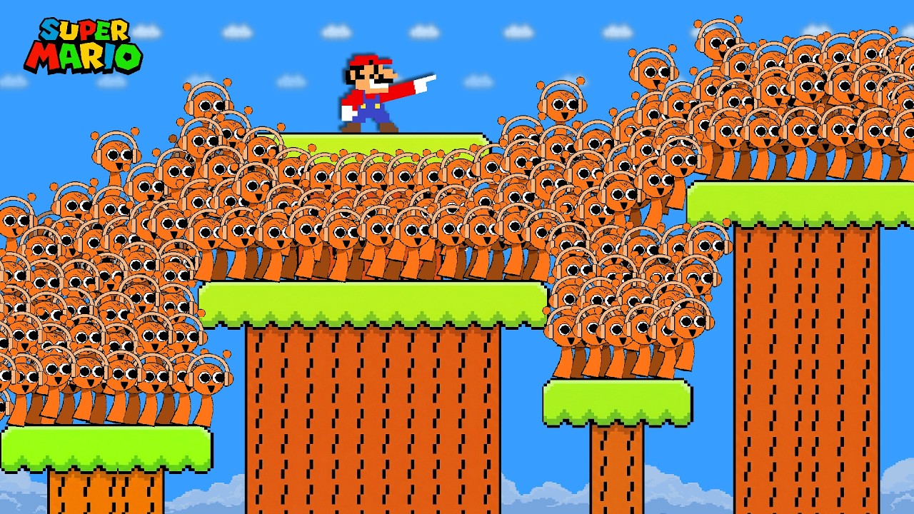 If 9999 Sprunki Oren at Once Tried to Beat Super Mario Bros. #sprunki