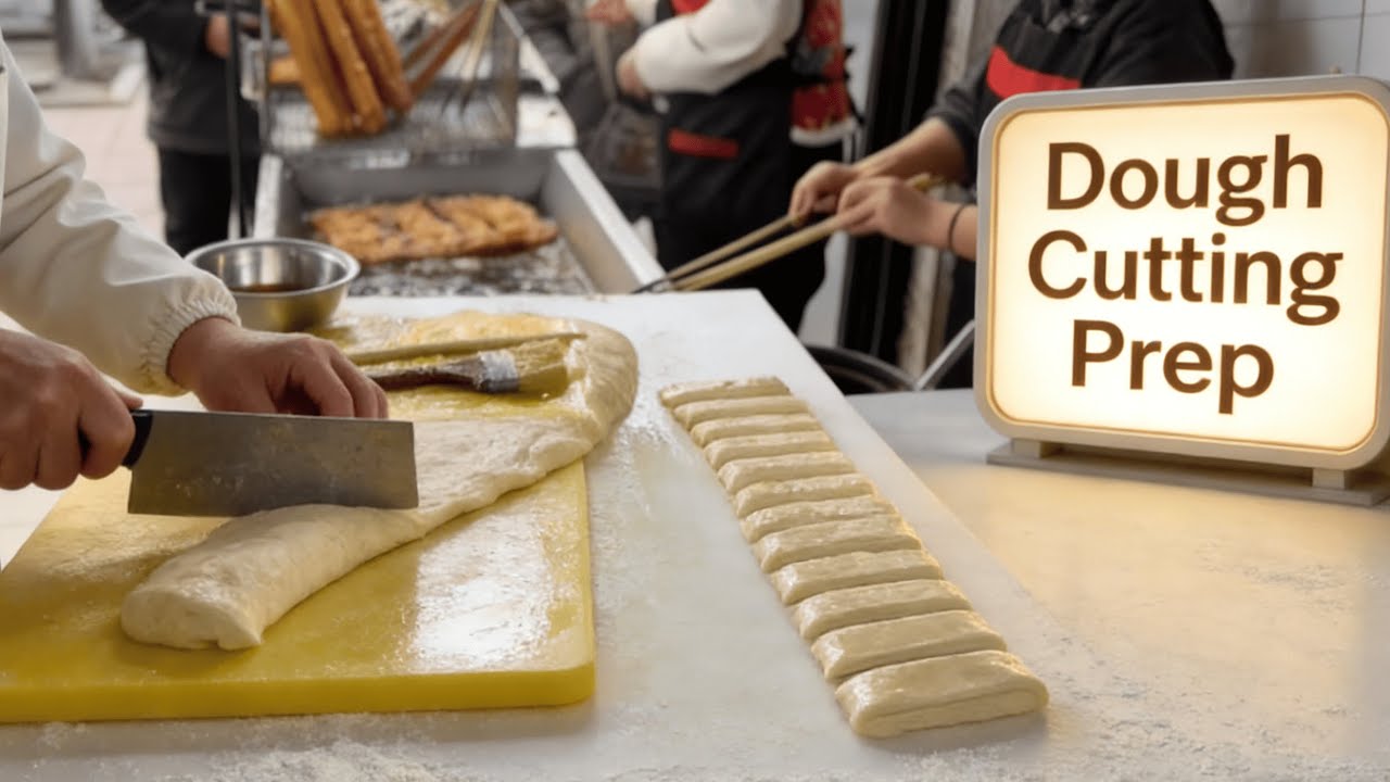 Busy Youtiao Breakfast Shop: Crowds for Big Crispy Fried Dough Sticks