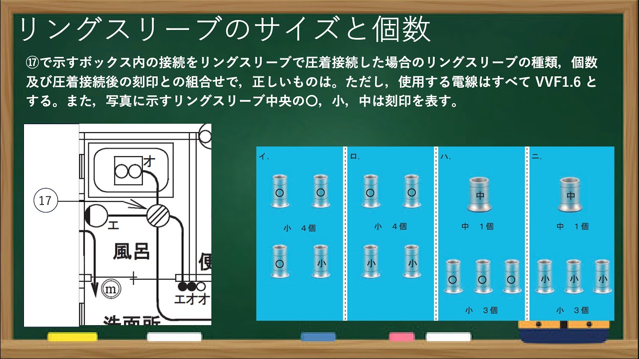 #32  リングスリーブのサイズと刻印 第二種電気工事士 筆記試験