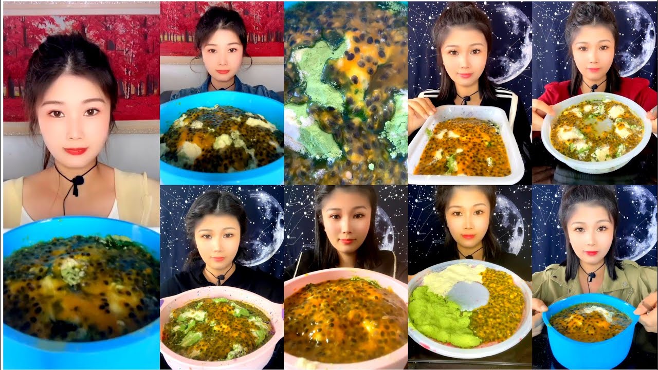 REQ/ CHAO ICE EATING WITH PASSION FRUIT & MATCHA MILK POWDER MIXED EATING ASMR COLLECTION 