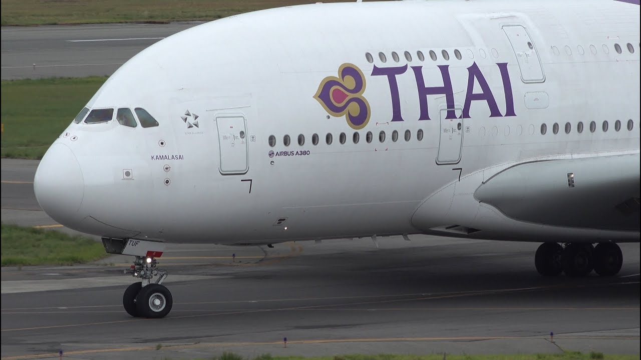 Thai Airways Airbus A380 HS-TUF Takeoff from KIX 24L