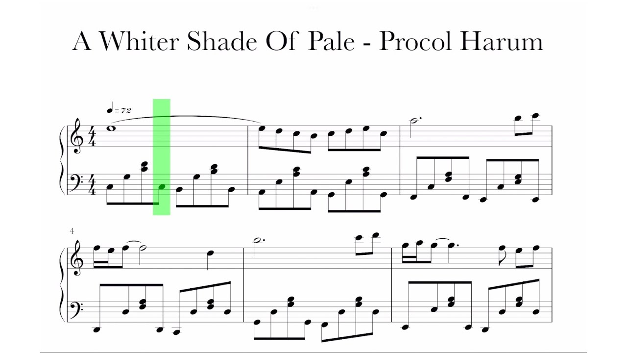 A Whiter Shade Of Pale - Procol Harum Sheet Music