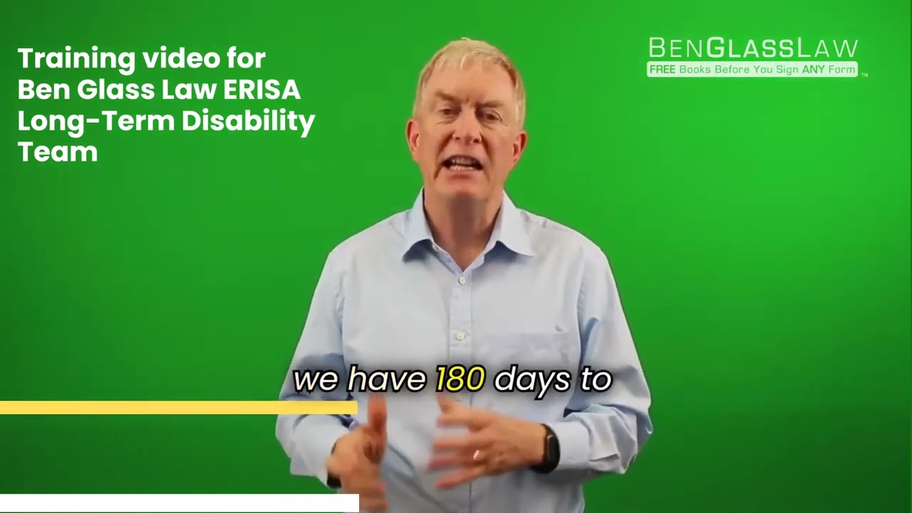 ERISA Long term disability training video for future employees of BenGlassLaw, a national leader.