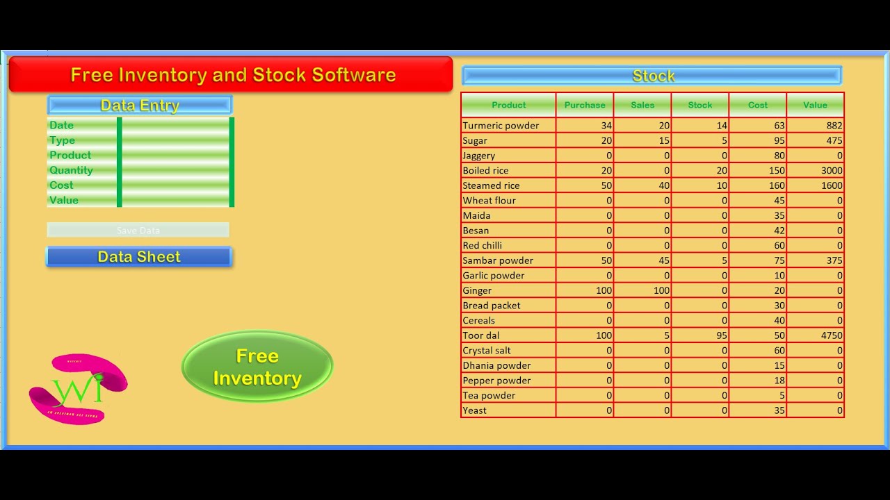 Free Inventory software with stock