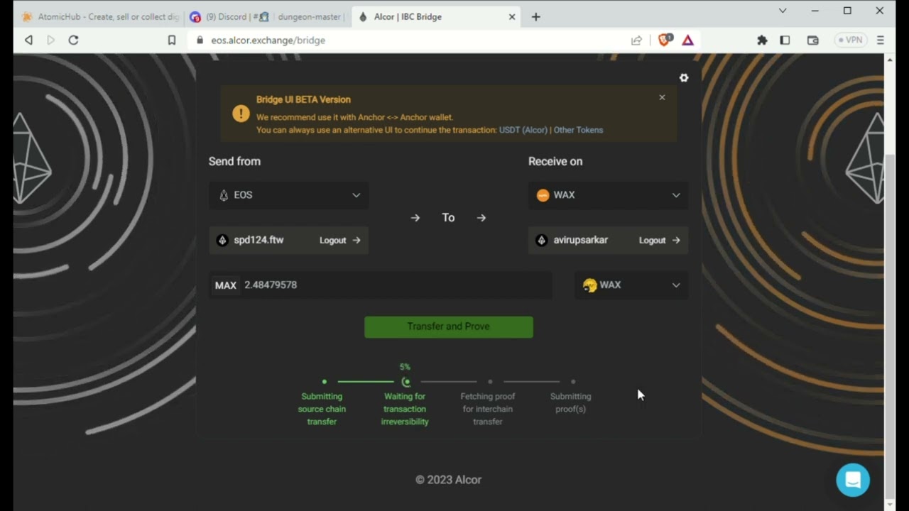 EOS to WAX Bridge #WAX_BLOCKCHAIN #WAX #EOS #wombatdungeonmaster