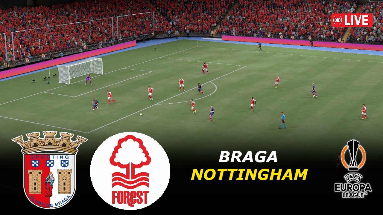 🔴Sporting Braga vs Nottingham Forest Live | Europa League 2025/26 | eFootball PES 21 Simulation