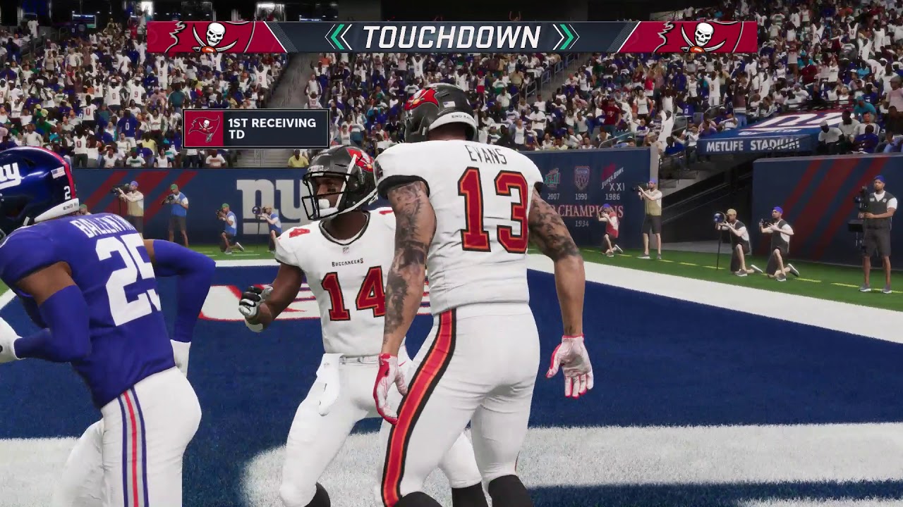 Tampa Bay Buccaneers at New York Giants Monday Night Football Madden 21 Sim.
