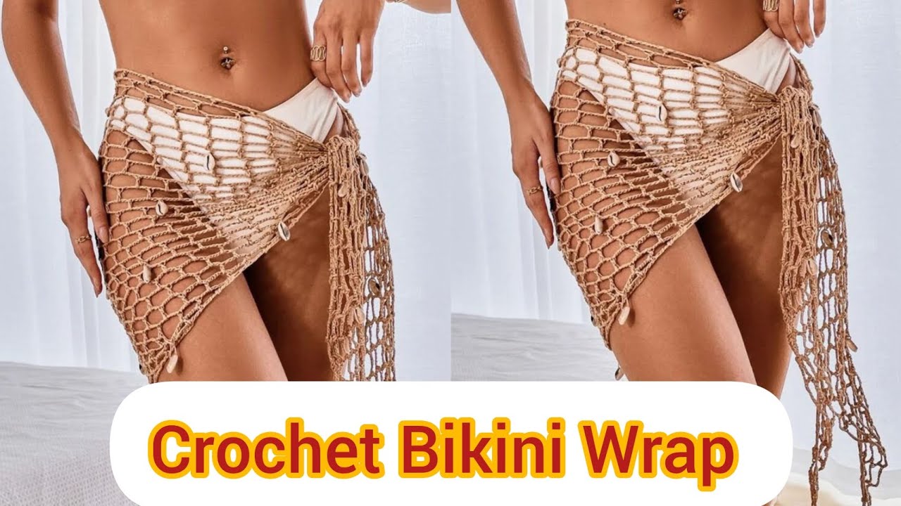 How to crochet a bikini wrap/cover-up/ A quick summer project /crochet mesh stitch/