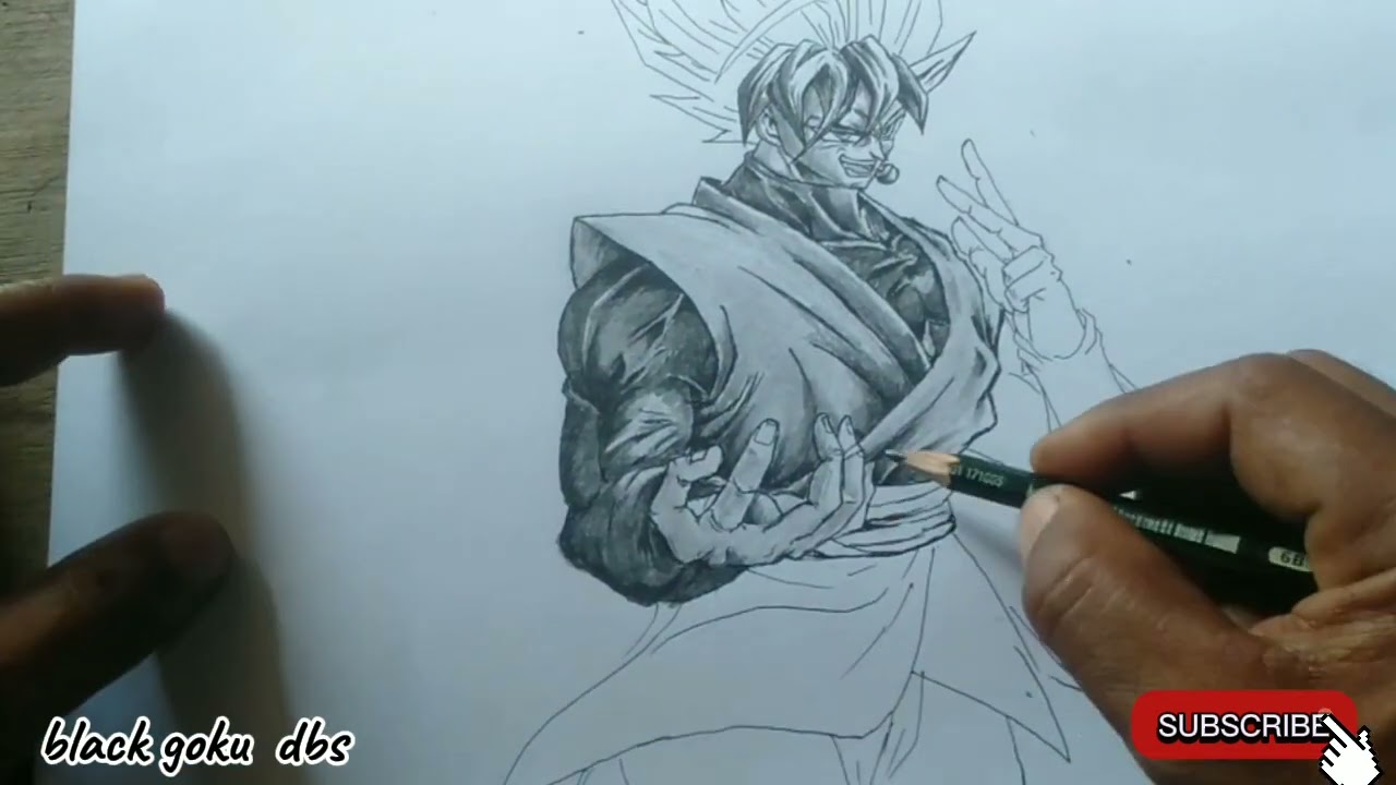 Cara menggambar black goku#dragon ball super