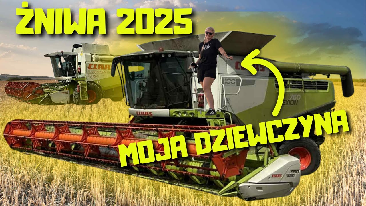 JAK MOJA DZIEWCZYNA OGARNIA CIĄGNIK między dwoma kombajnami!😱😱