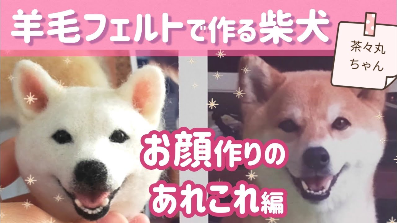 羊毛フェルト柴犬❤ お顔作りのあれこれ編♪【茶々丸ちゃん】