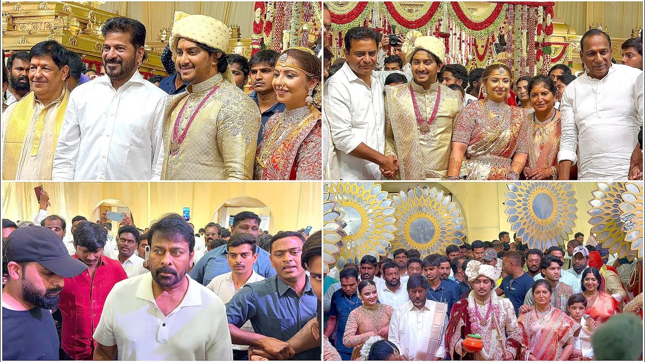 Deputy CM Bhatti Vikramarka Son Wedding Grand Event | Revanth Reddy, KTR, Owaisi, Chiranjeevi Attend