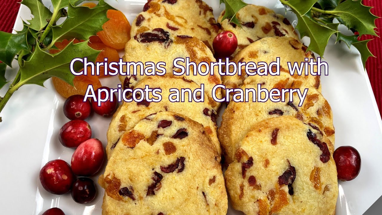 Delicious Christmas Shortbread with Apricots and Cranberry