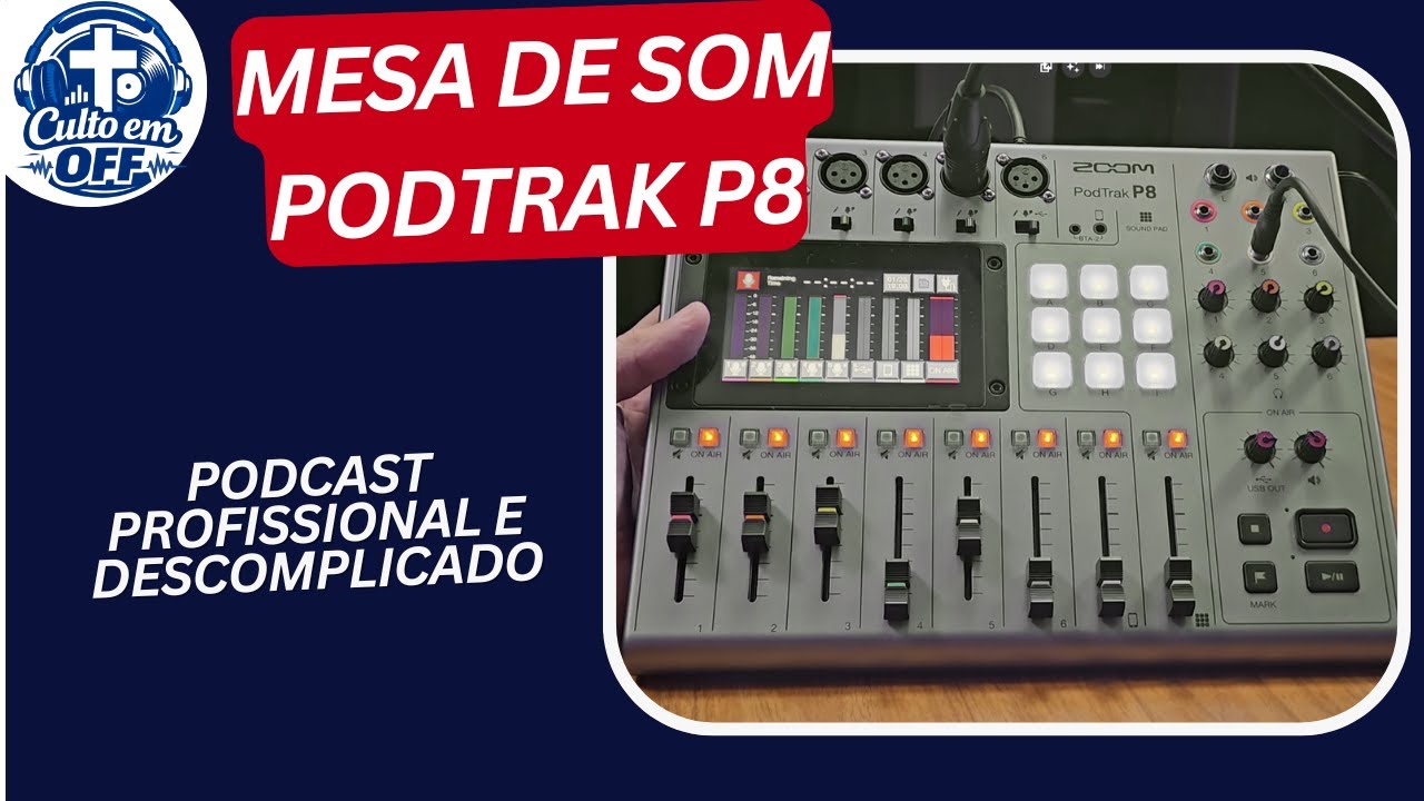 Zoom PodTrak P8 | Mesa de Som para Estúdios de Podcast | #podcast #mesadesom #mixagem #som