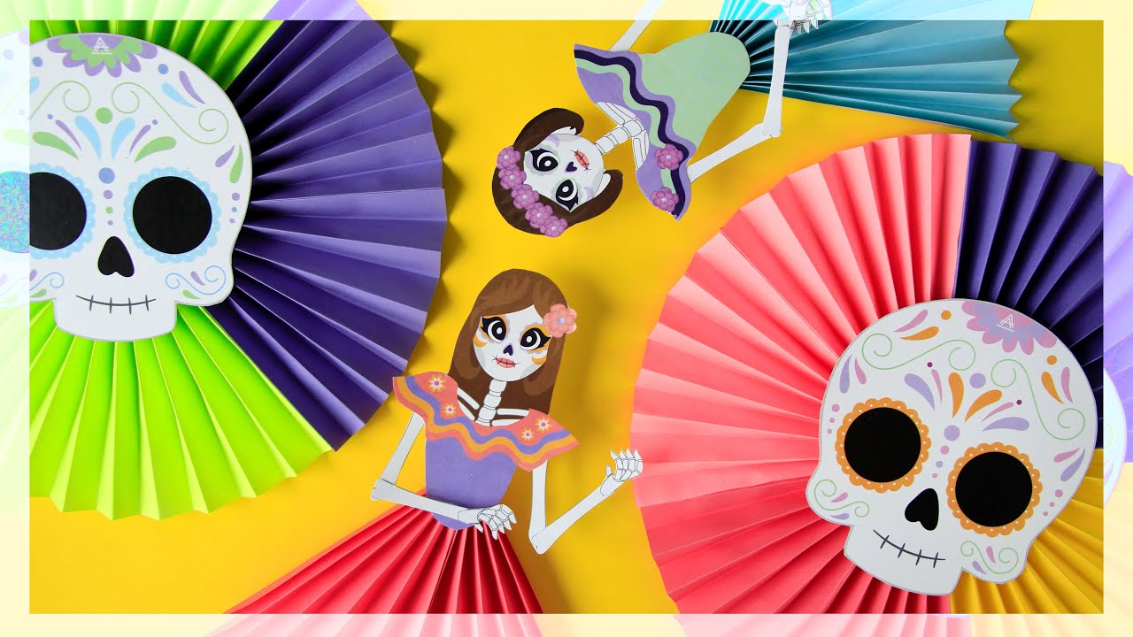 DIY Decoración fácil para día de muertos 💀 Manualidades para día de muertos con calaveras y catrinas
