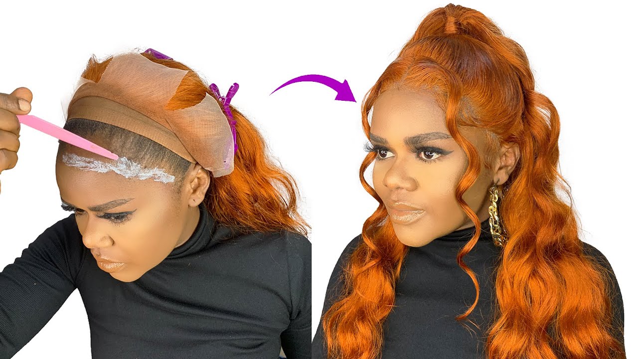 Let&rsquo;s Try Ginger-orange Hair!😍Detailed Frontal Wig Installation/ Dorsenee hair