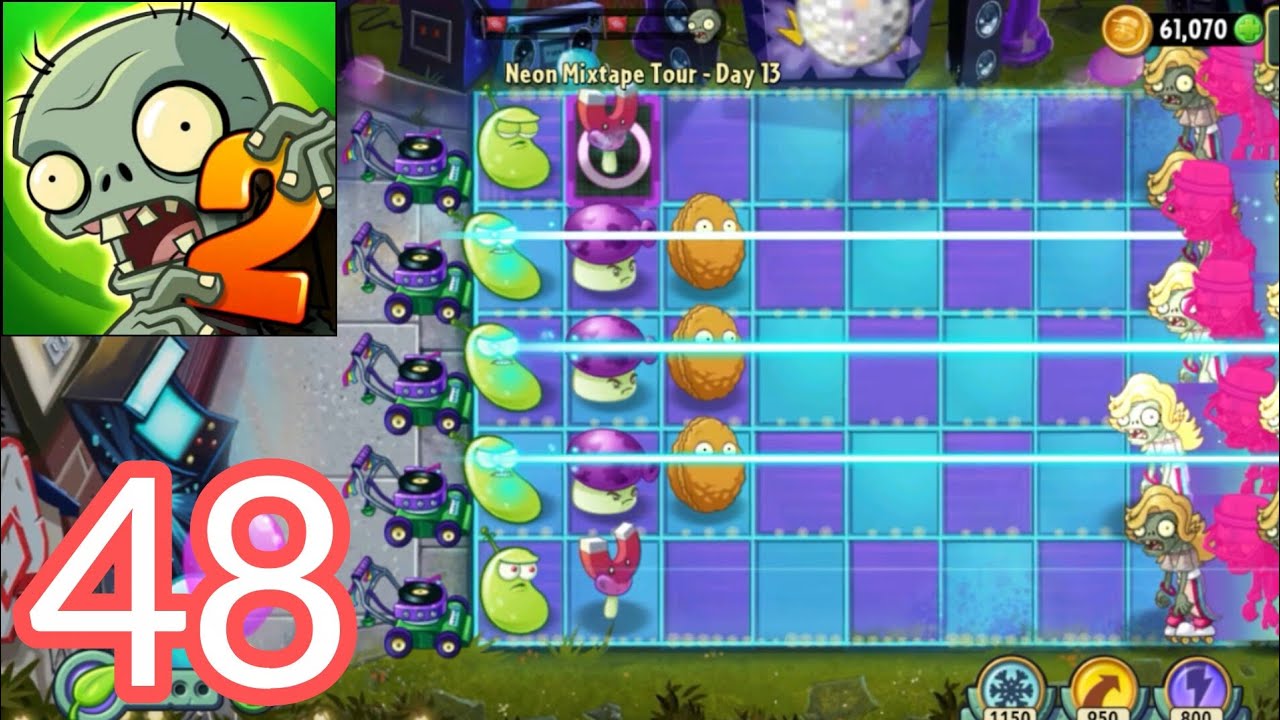 Plants Vs Zombies 2 Gameplay Walkthrough Part 48 Neon Mixtape Tour Day 11 - Day 14 (Android, iOS)