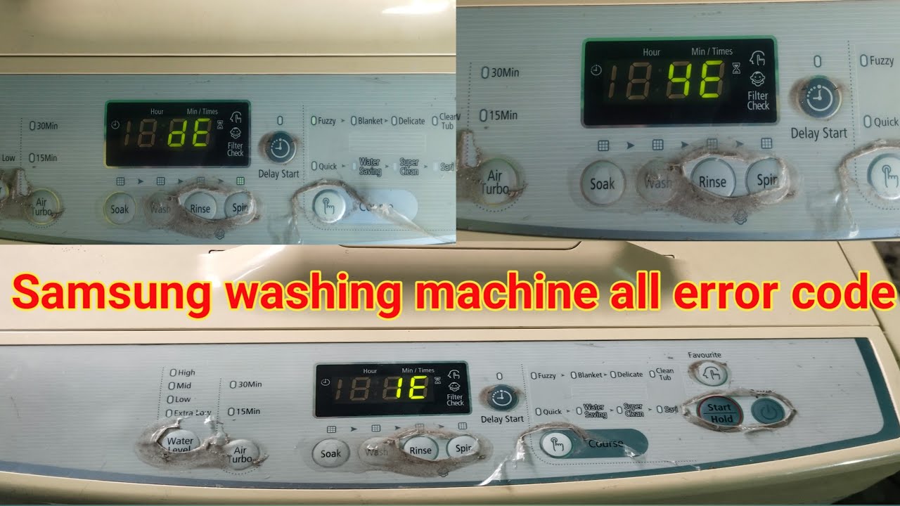 Samsung washing machine all error code | Samsung washing machine error 1E,DE,4E.
