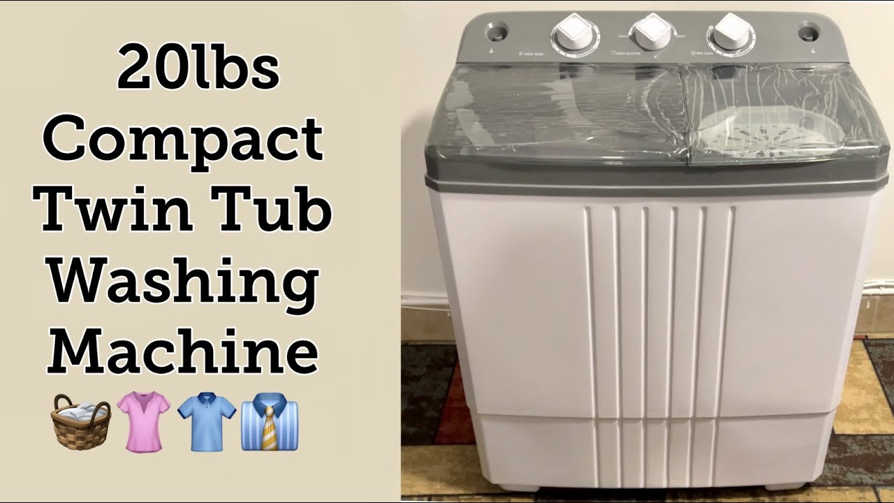 Costway Portable Mini Compact Twin Tub 20lbs Total Washing Machine