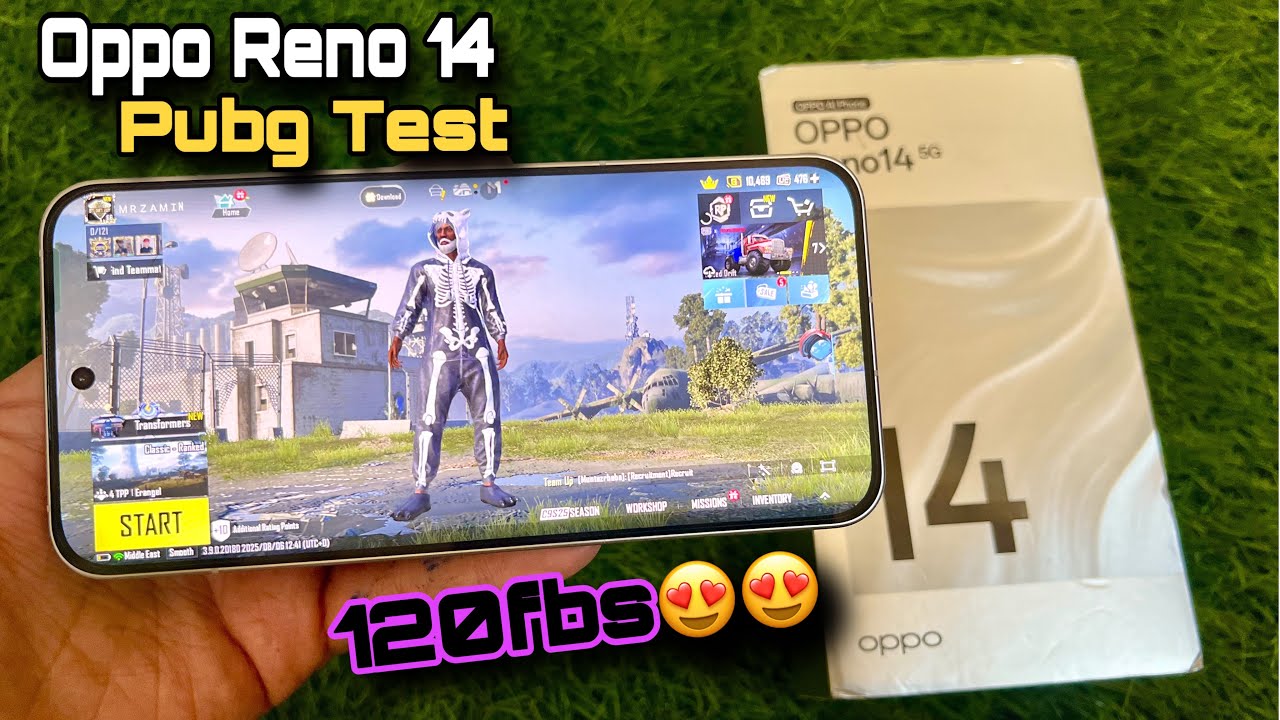 Oppo Reno 14 Pubg Test 🔥|| 120fbs Gmaing Phone || Smooth Display || Gmaing Review