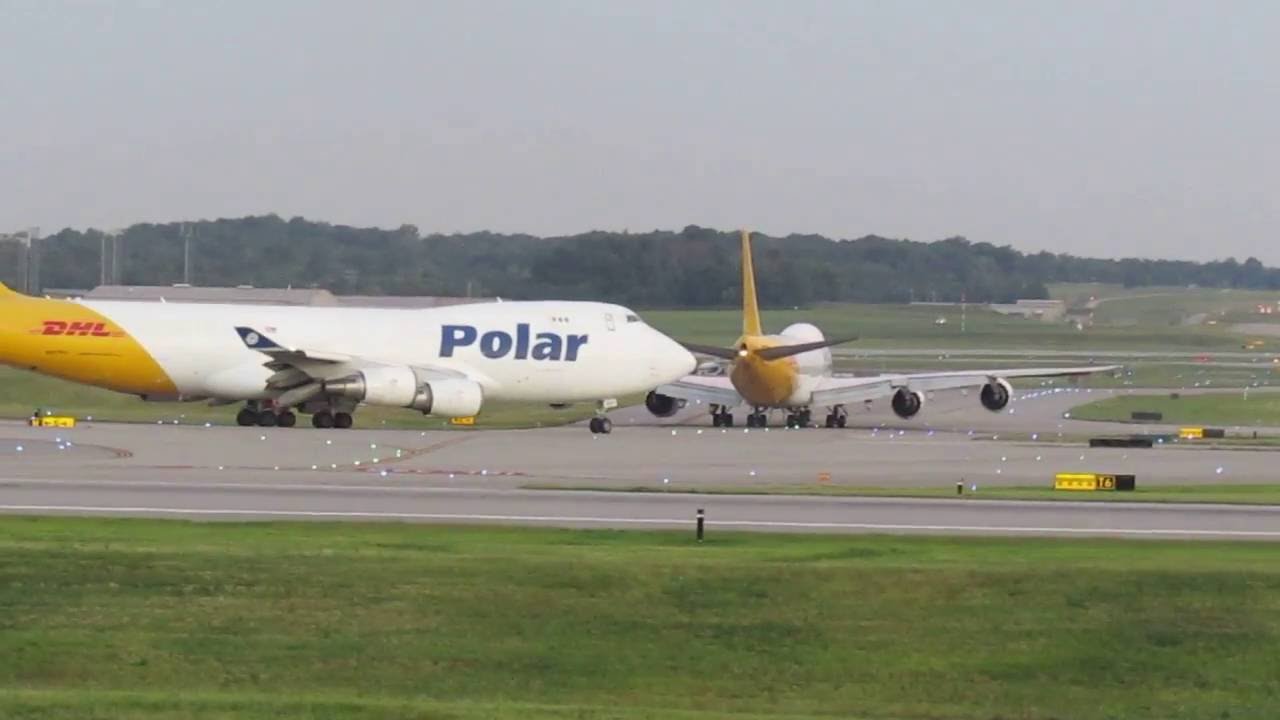 Successive 747 Departures at Cincinnati (CVG) - June 28, 2016