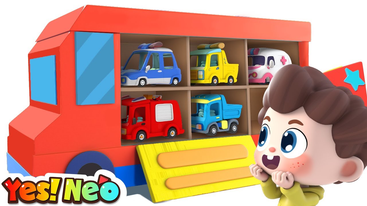 Five Little Cars🚨 | Vehicles Song | Learn Numbers | Nursery Rhymes & Kids Songs | Yes! Neo