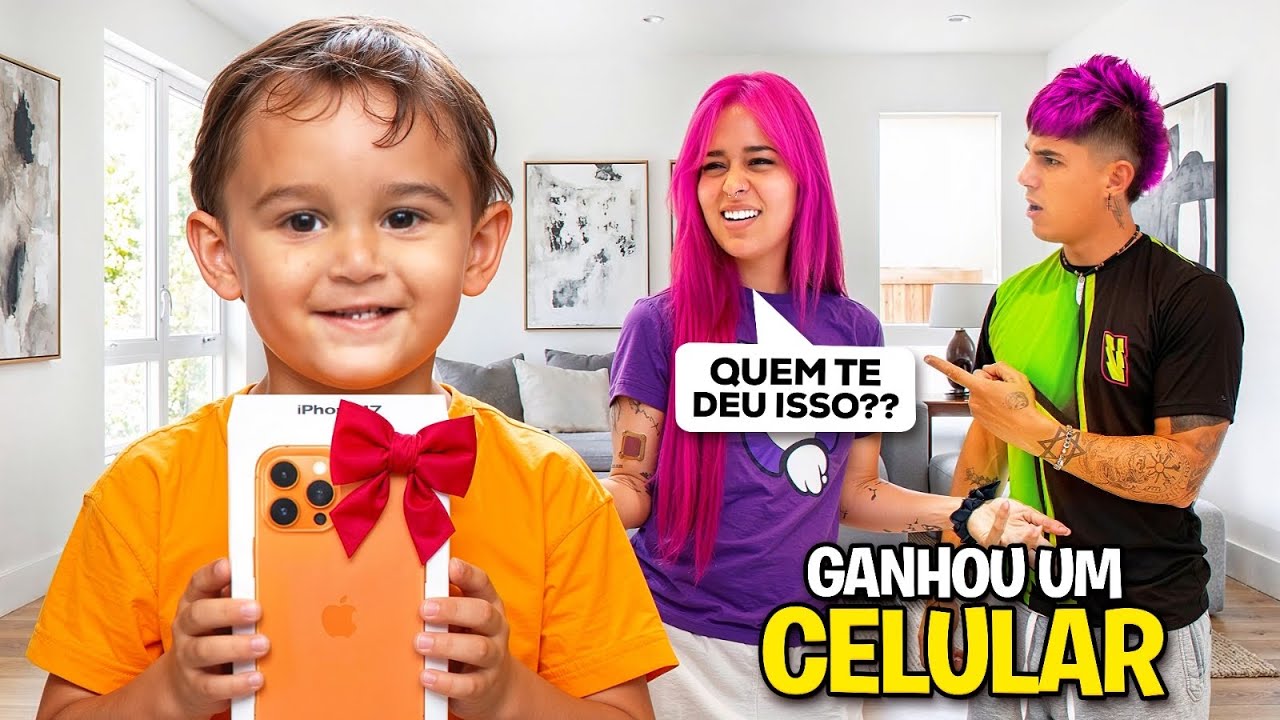 O DAVI GANHOU O PRIMEIRO CELULAR *quem deu?