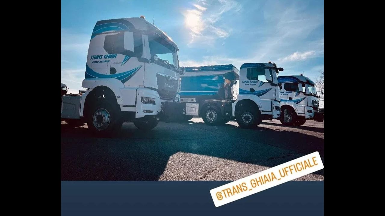 CONSEGNA TRE NUOVI CAMION MAN MEZZO D'OPERA DA CAVA PER TRANS GHIAIA MANTRUCK