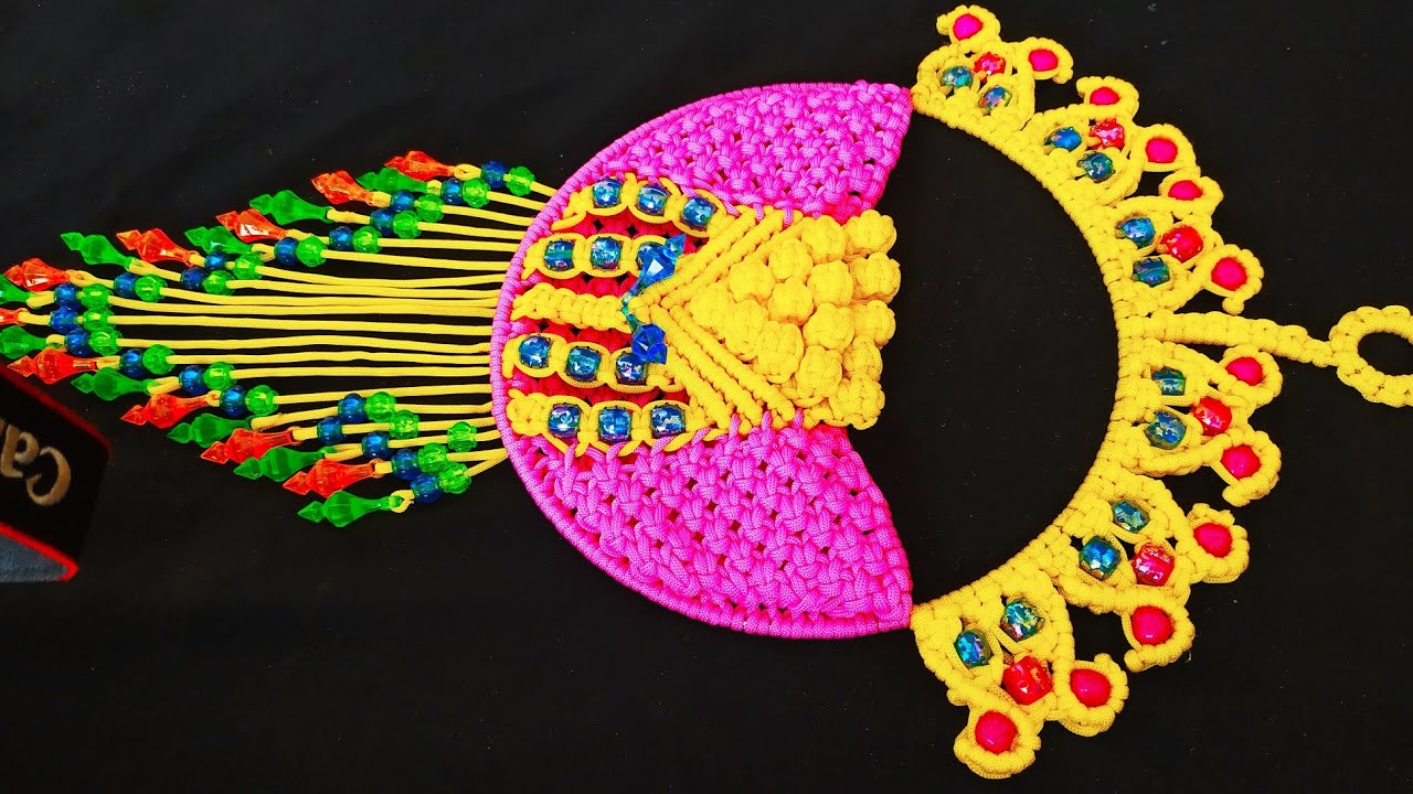 Macrame Flower Hanger & letter card Holder Tutorial || Full HD Part