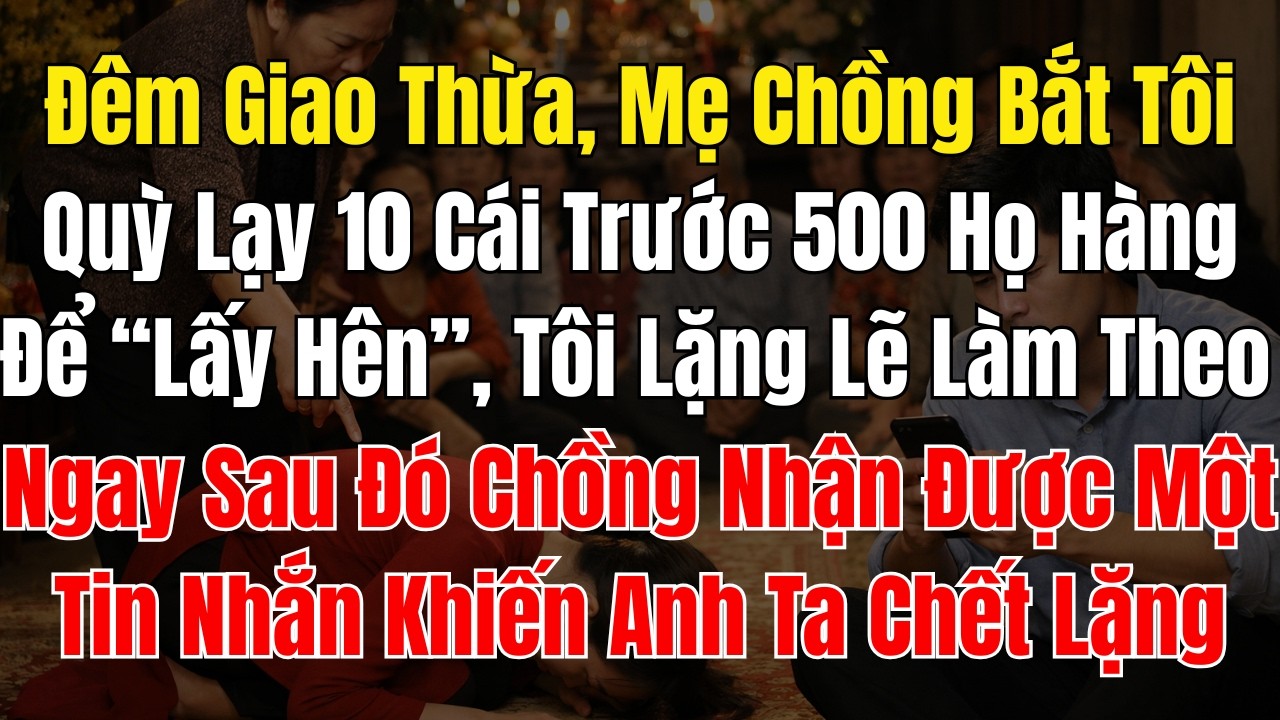 Đêm Giao Thừa, Mẹ Chồng Bắt Tôi Quỳ Lạy 10 Cái Trước 500 Họ Hàng Để “Lấy Hên”, Tôi Lặng Lẽ Làm Theo