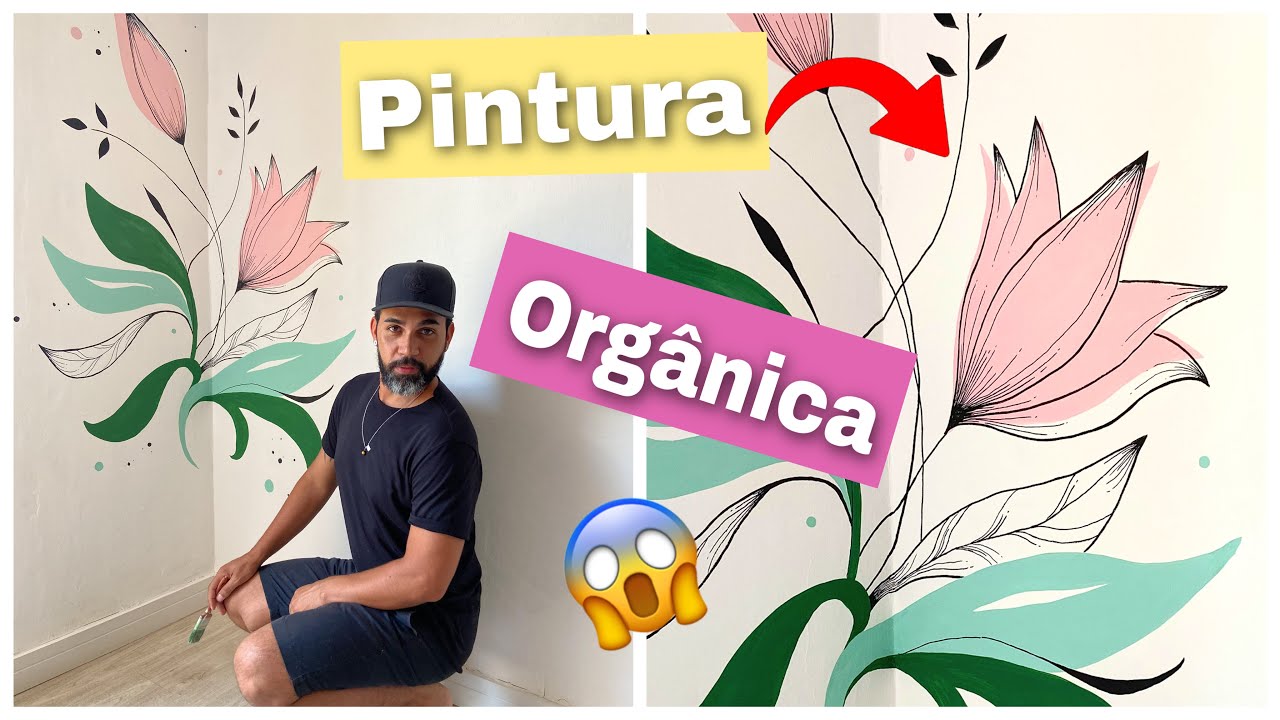 Como Fazer uma Pintura Orgânica no Canto da Parede | Diy | Pintura em Parede | OMG que Linda