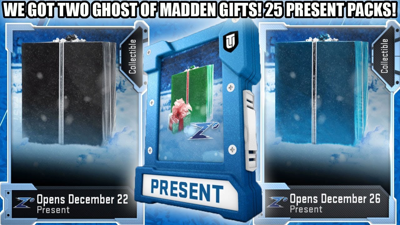 WE GOT 2 GHOST OF MADDEN GIFTS! 25 CHRISTMAS PRESENT PACKS! | MADDEN 19 ULTIMATE TEAM
