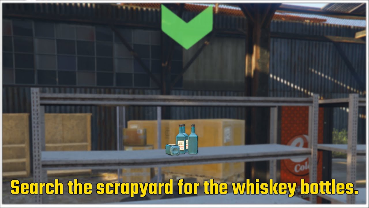 Search the scrapyard for the whiskey bottles - GTA Online Money Fronts Liquid Market Mission