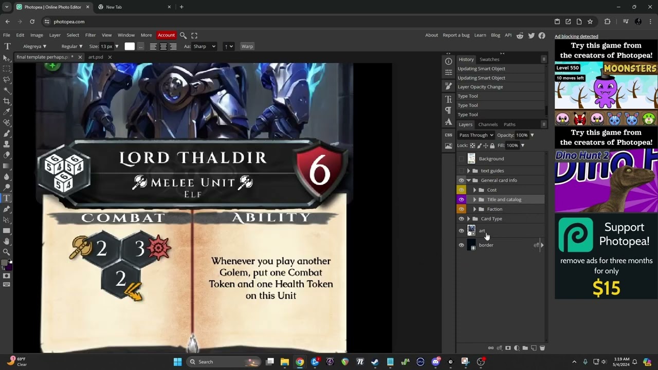 How to Make Trading Cards Quickly in Photoshop (How I Make Cards for my hTCG)