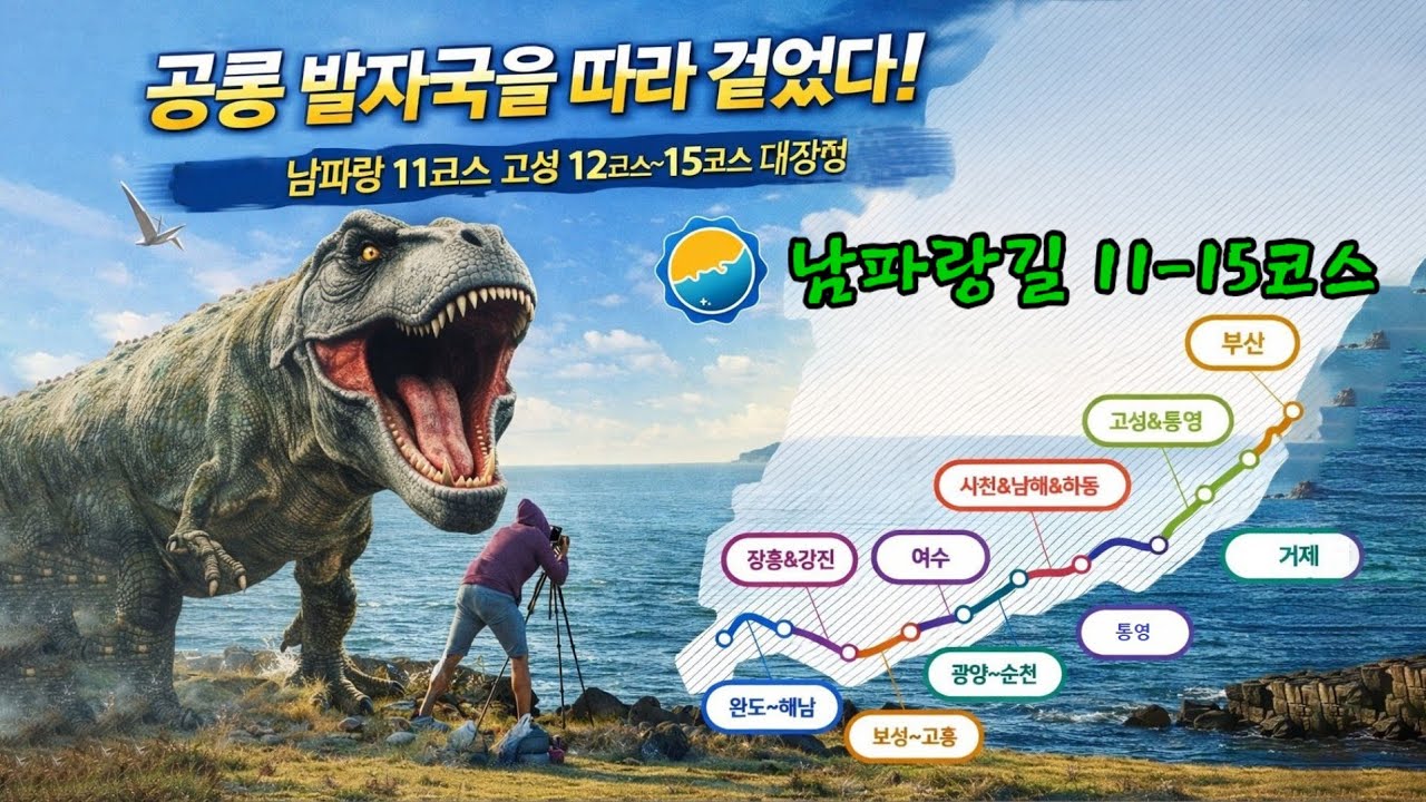 창원·고성 남파랑길 11~15코스 대장정. 공룡 발자국 따라 걸었다! 