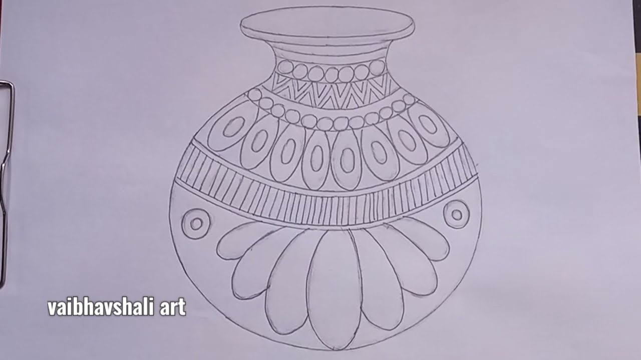 Janmastami special Matki drawing | How to draw Matki | How to make Pot drawing | Matki drawing.