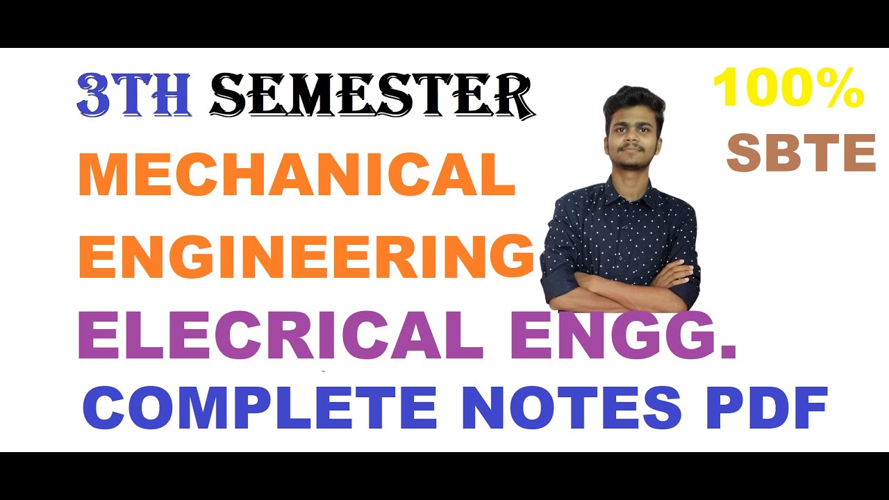ELECTRICAL ENGINEERING COMPLETE NOTES ||3TH SEMESTER| MECHANICAL ENGINEERING||2year polytechnic|pdf👇