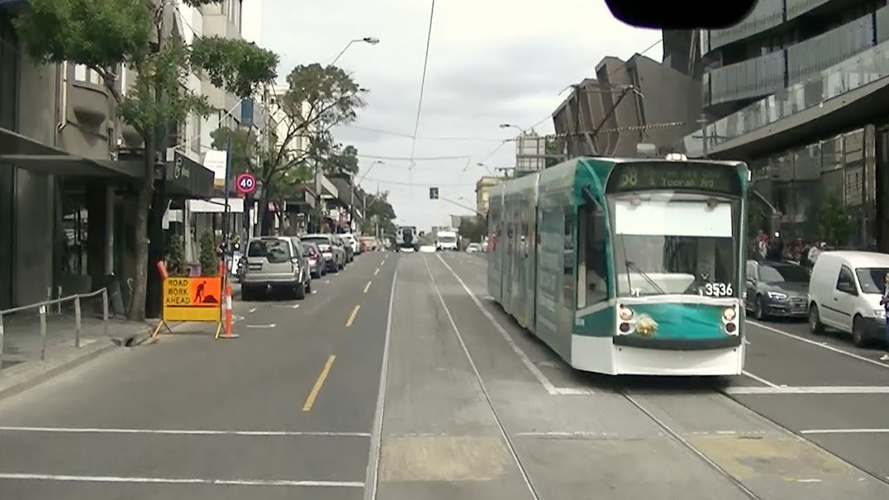 Driver's View Melbourne Tram 58 Toorak to Kingsway Part 1