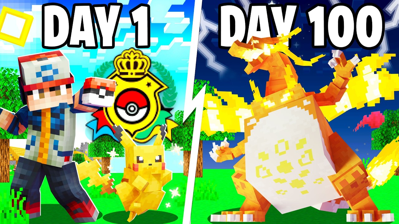 I Spent 100 Days as a CHAMPION TRAINER in Pok&eacute;mon Minecraft vs My Rival! (Duos Cobblemon)